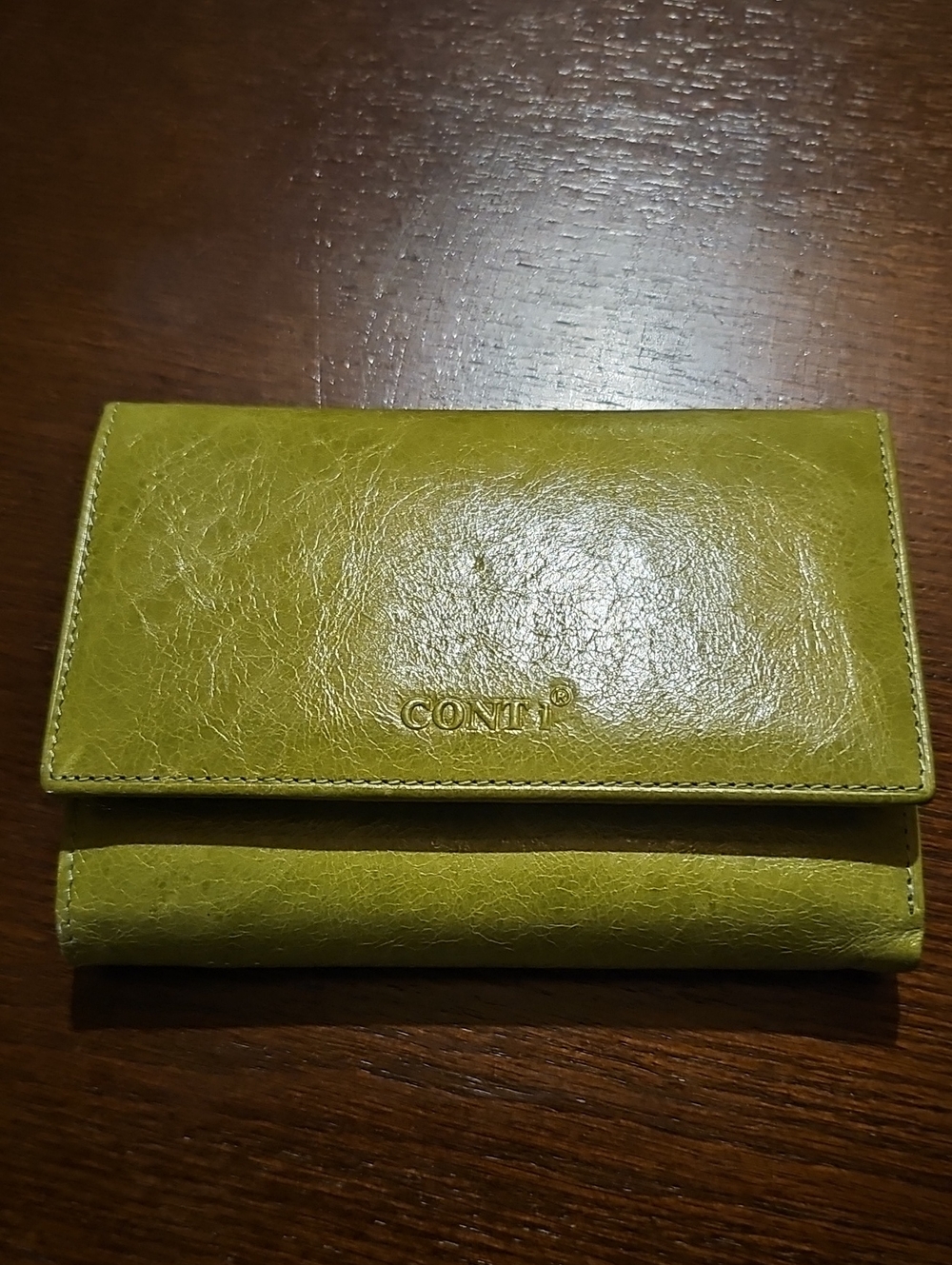 Conti Olive Green Leather Women's Wallet